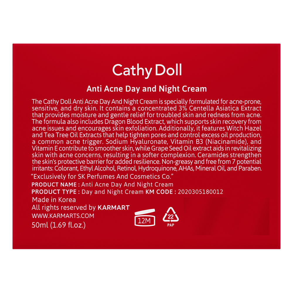 CATHY DOLL ANTI ACNE DAY AND NIGHT CREAM - 50ml