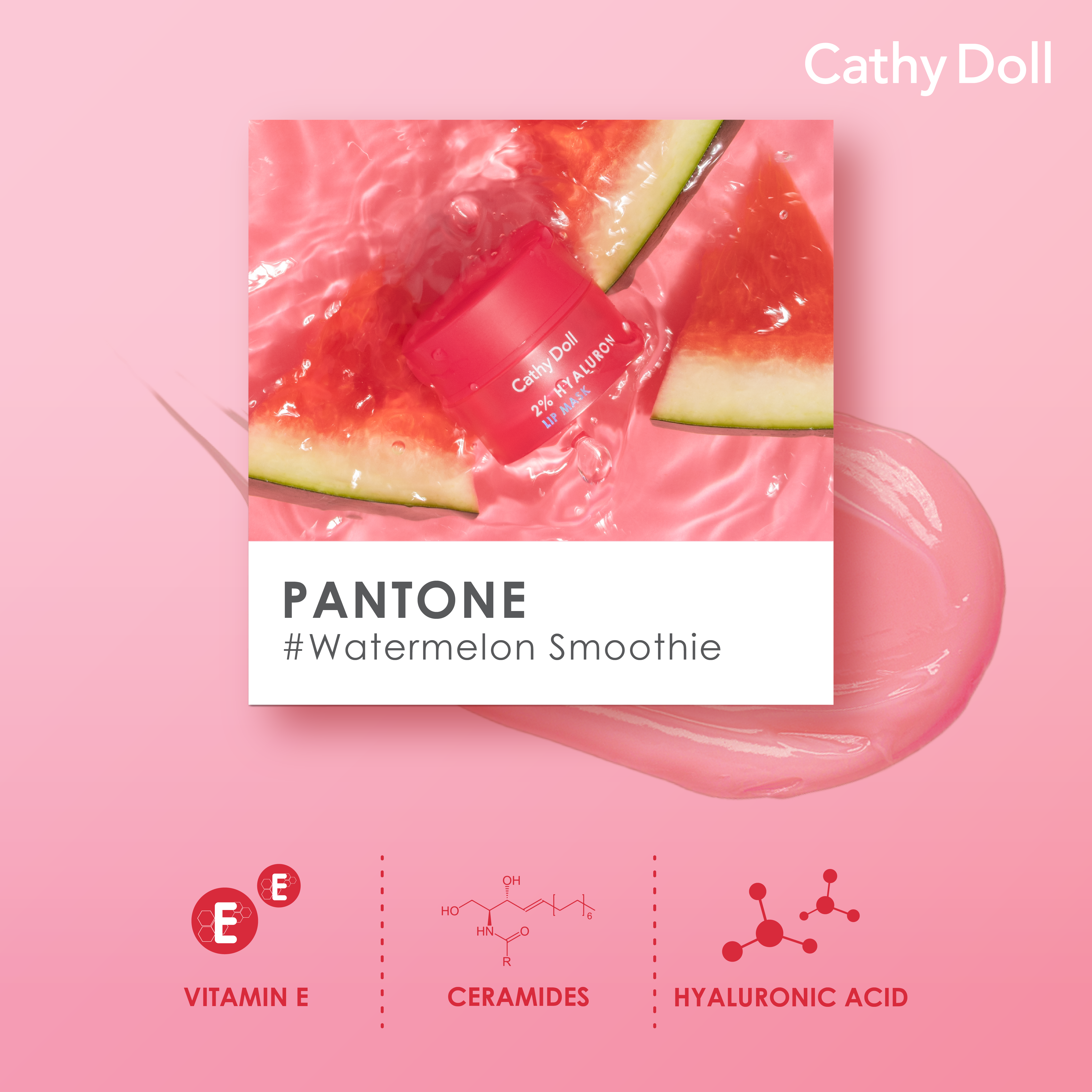 CATHY DOLL 2% HYALURON LIP MASK WATERMELON - 4.5G