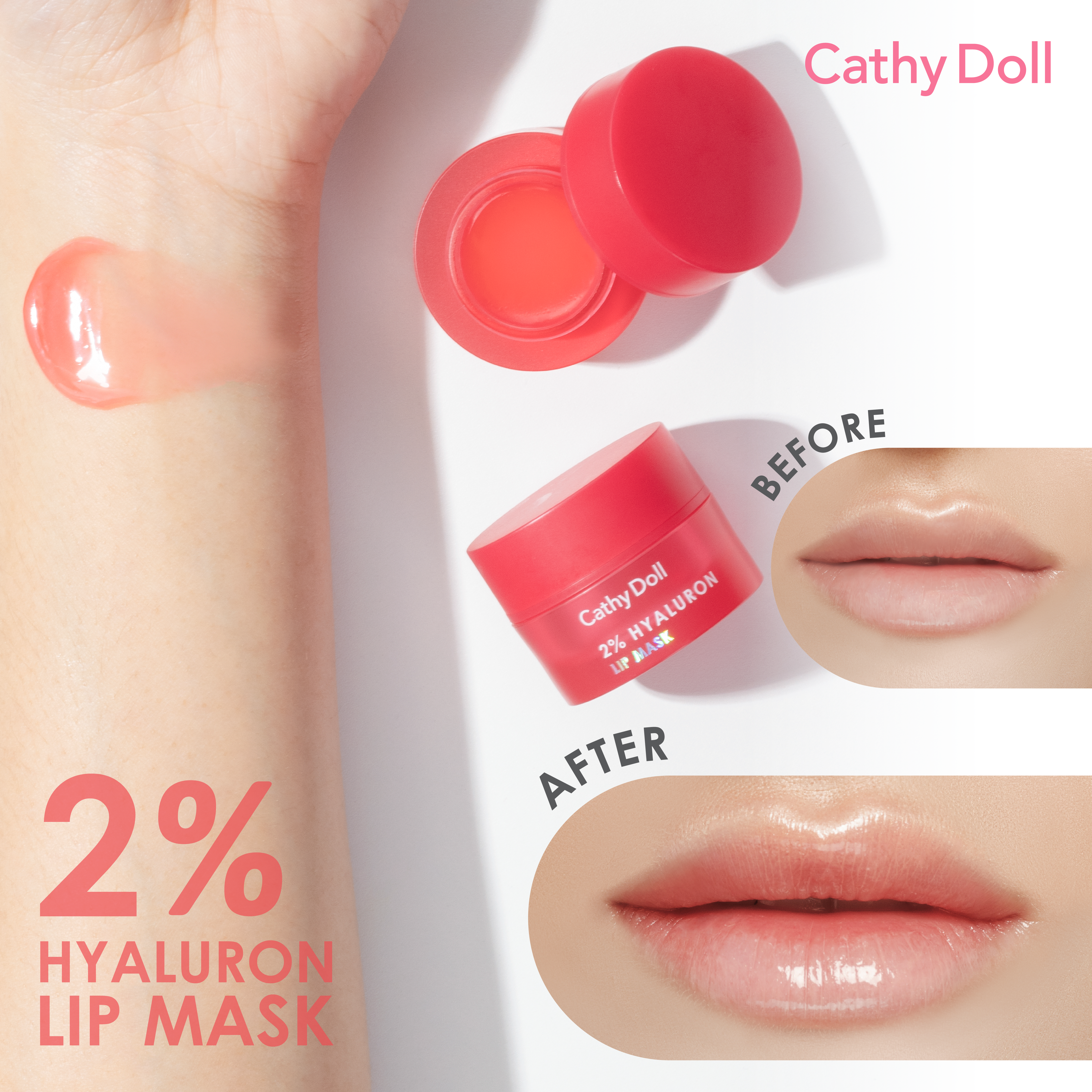 CATHY DOLL 2% HYALURON LIP MASK WATERMELON - 4.5G