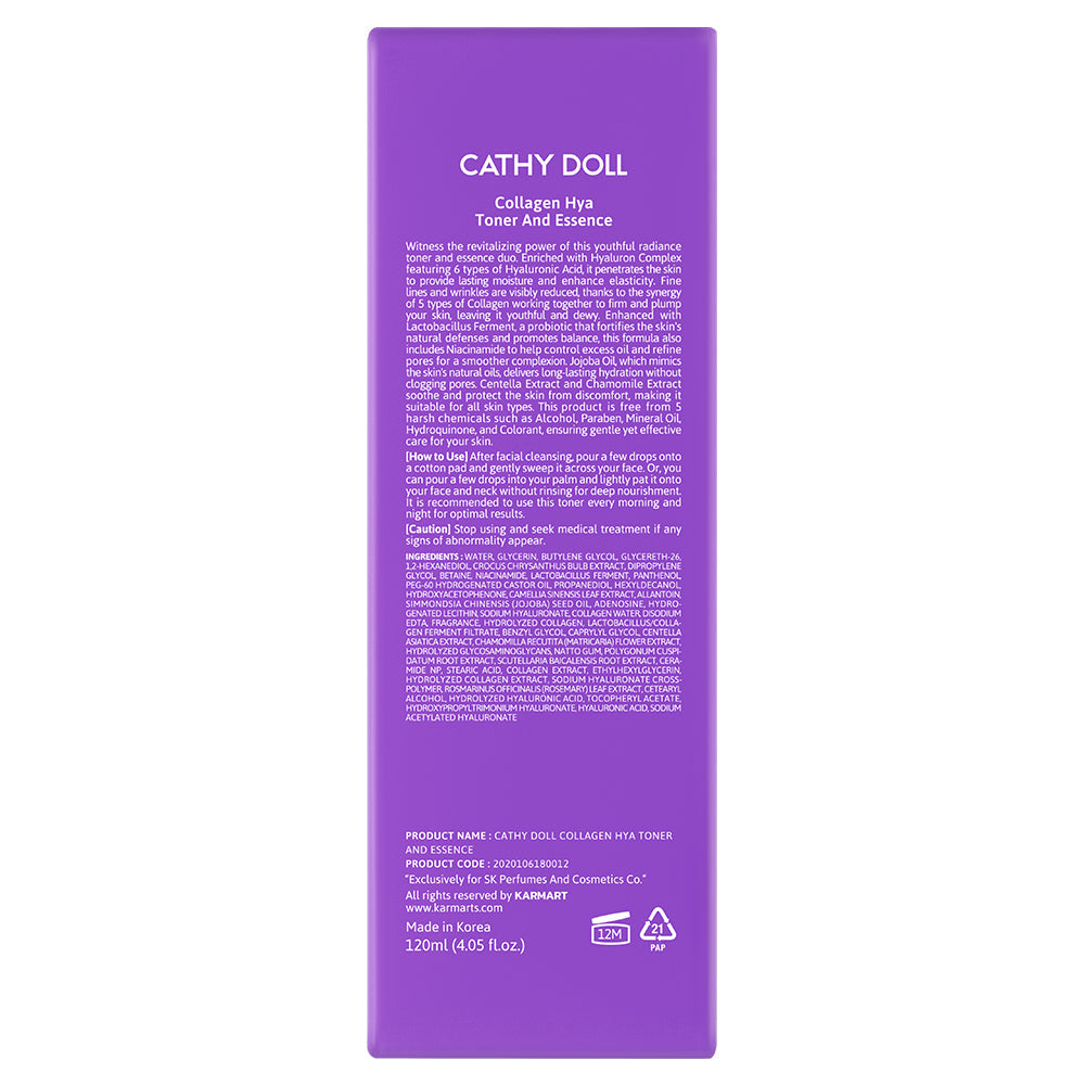 CATHY DOLL COLLAGEN HYA TONER AND ESSENCE - 120ml